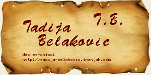 Tadija Belaković vizit kartica